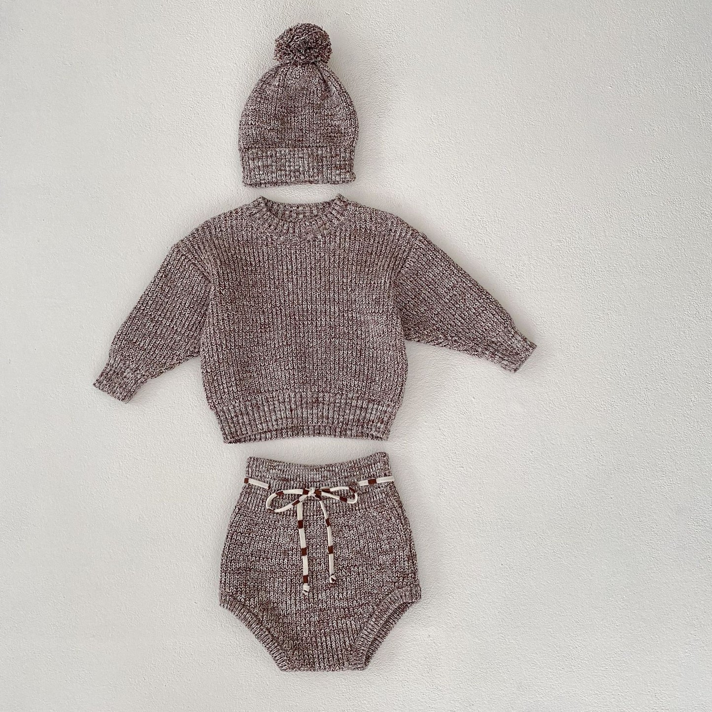 Infant Knitted Three Piece Set with Hat