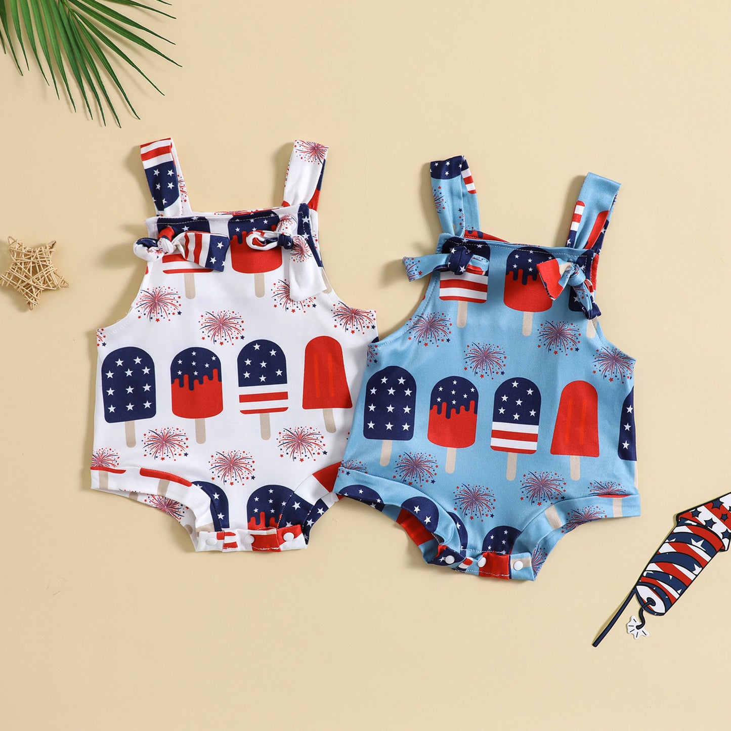 Ice Lolly Printed Suspender Suit