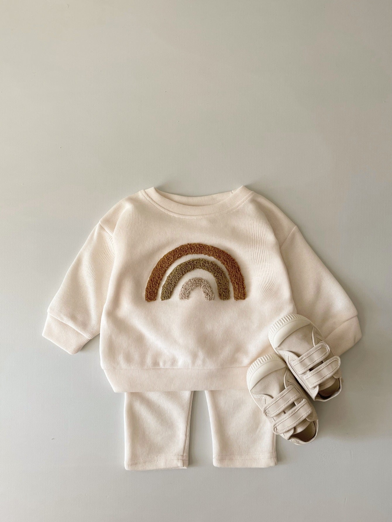 'Hey Cutie' Embroidery Baby Two-piece Set