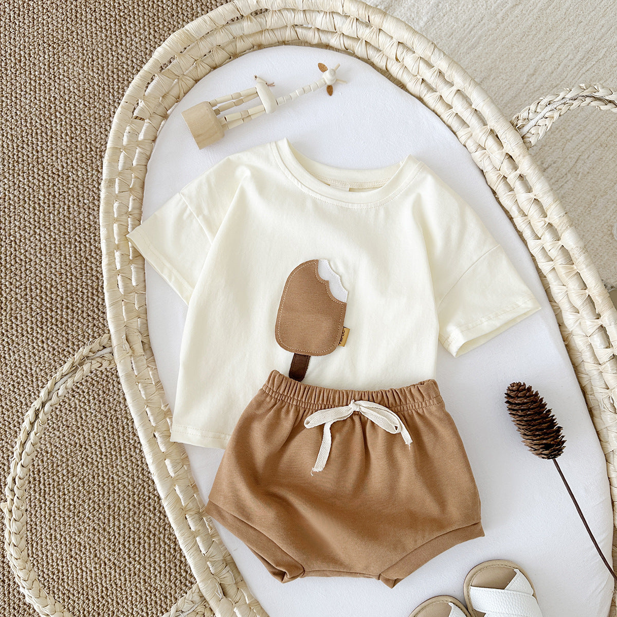 Ice Cream Patch Short Sleeve Set