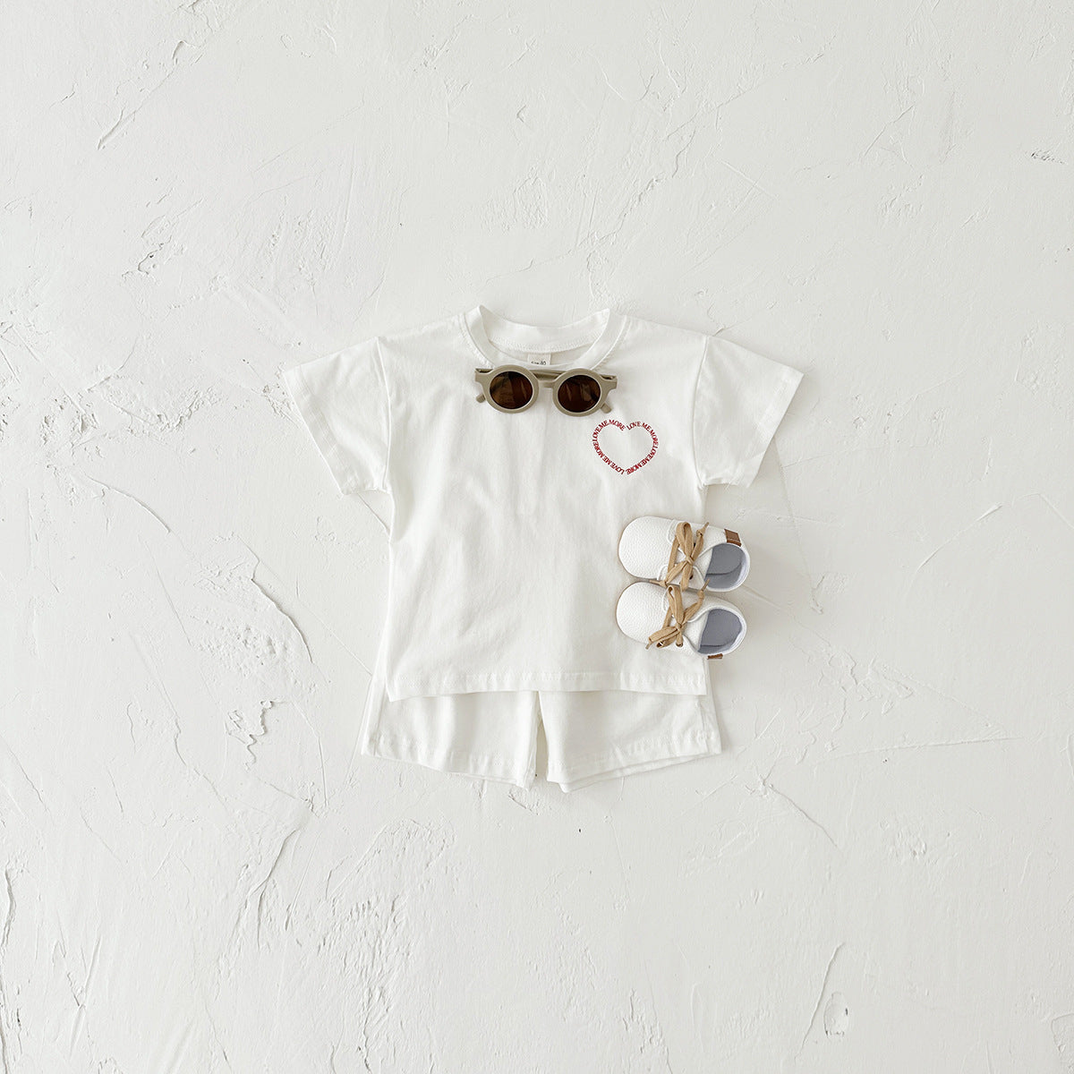 'Love Me More' Heart Print Two-Piece baby Set