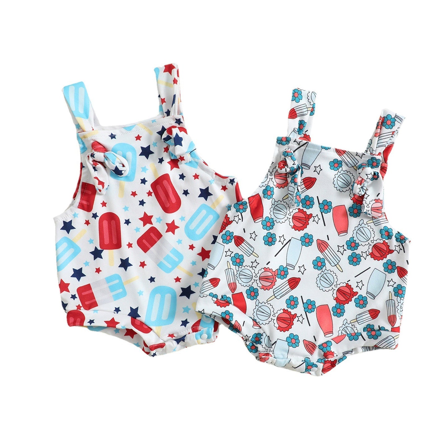 Ice Lolly Printed Suspender Suit