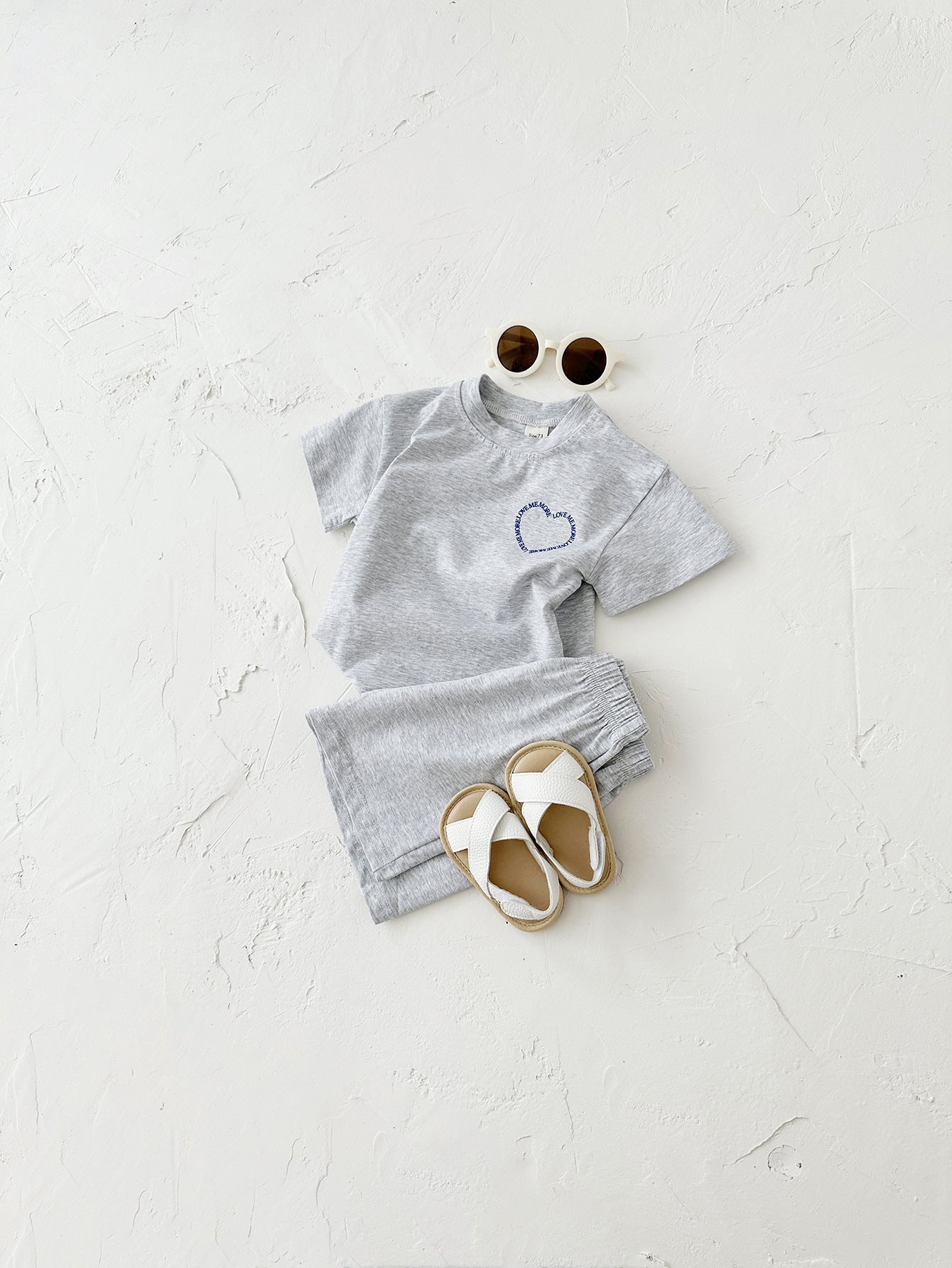'Love Me More' Heart Print Two-Piece baby Set