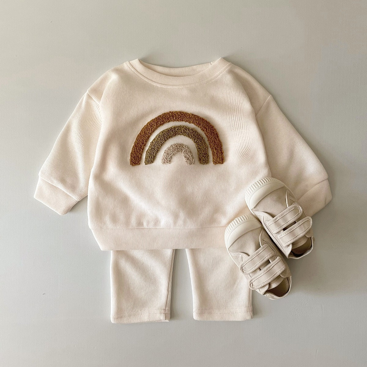 'Hey Cutie' Embroidery Baby Two-piece Set