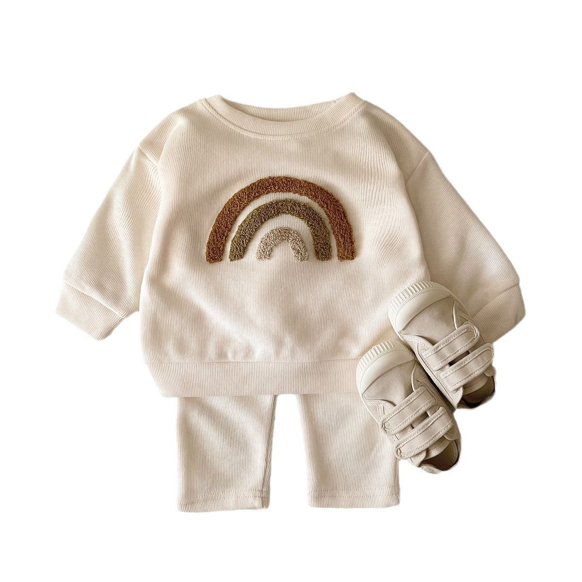 'Hey Cutie' Embroidery Baby Two-piece Set