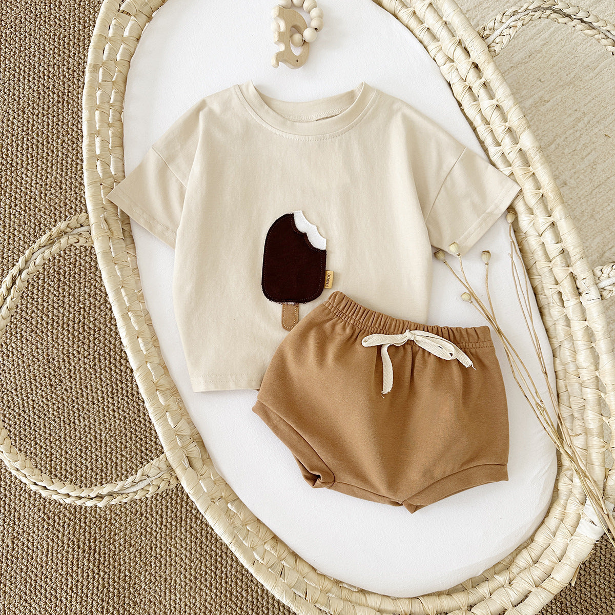 Ice Cream Patch Short Sleeve Set